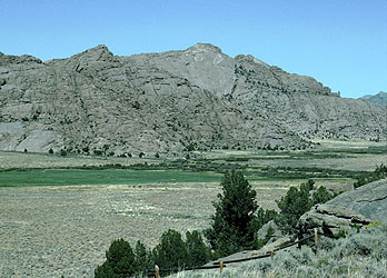 Oregon Trail Landmark known as "Split Rock" in Wyoming