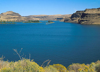 Lyons Ferry State Park, confluence of Palouse River and Snake river ...