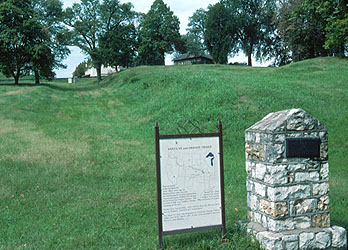 Oregon Trail Ruts and Marker at Missouri River Landing in Fort ...