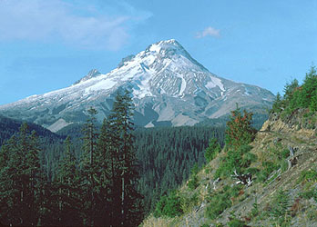 View of Mt. Hood from Oregon Trail in Oregon