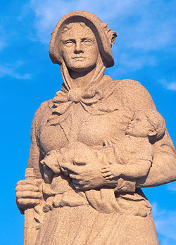 Madonna of the Trail Statue along mountain route of Santa Fe trail in ...