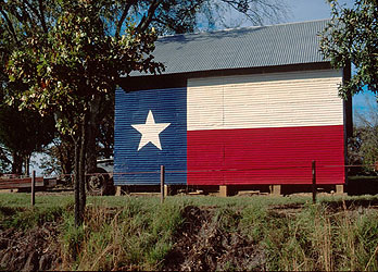 Texas Flag Painted on Barn near Winnsboro, Texas